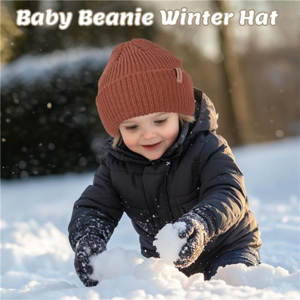 3 Pack Kids Beanie Winter Hats Knit Warm Caps - Picture 5 of 5